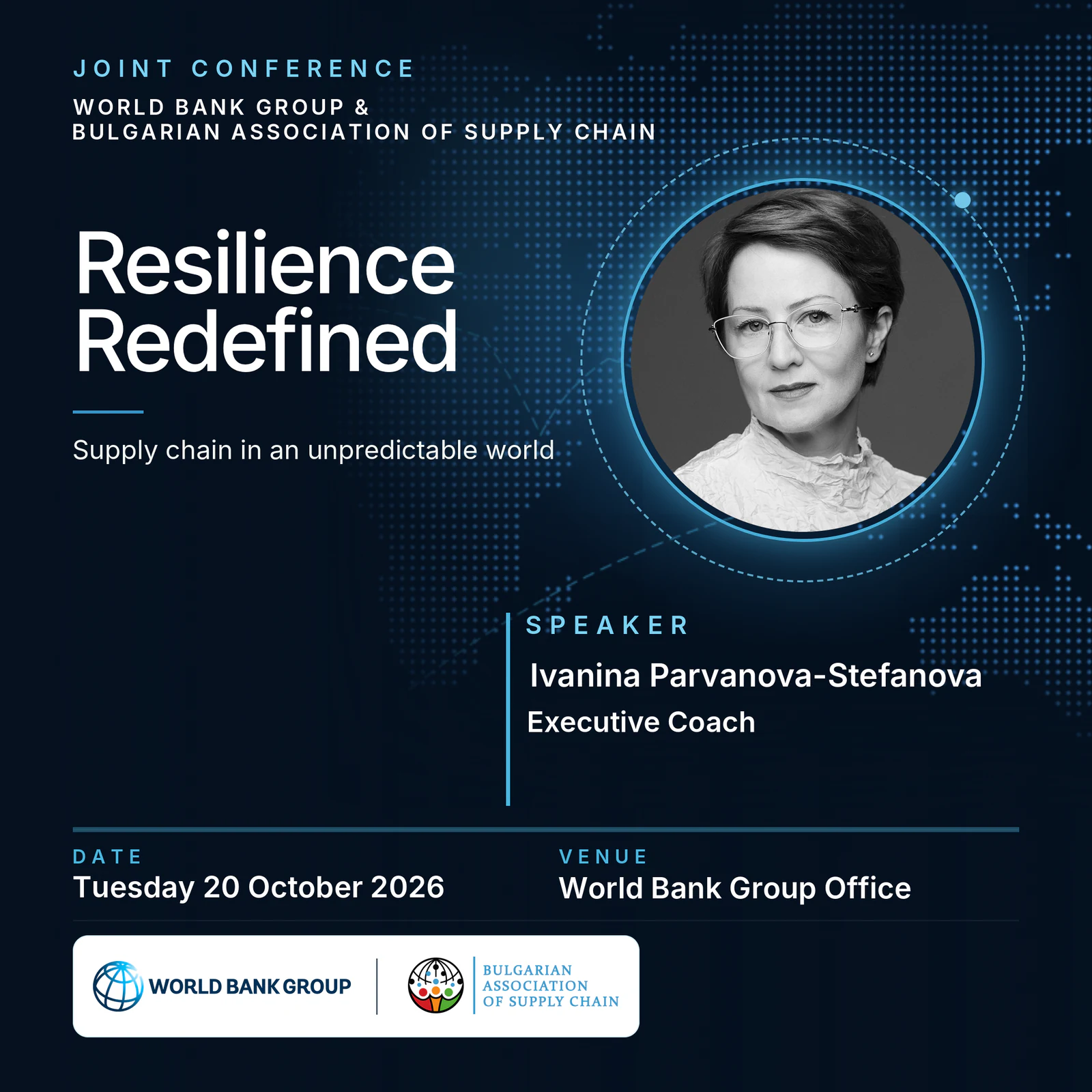 Resilience Redefined conference announcement featuring Ivanina Parvanova-Stefanova